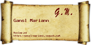 Gansl Mariann névjegykártya
