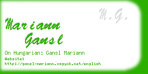 mariann gansl business card